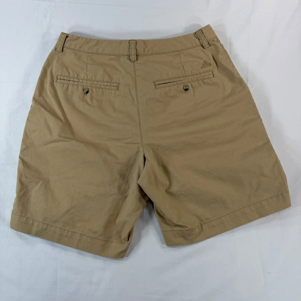 Adidas Women Golf Shorts Tan Khaki Stretch Cotton Blend Size 8 Activewear